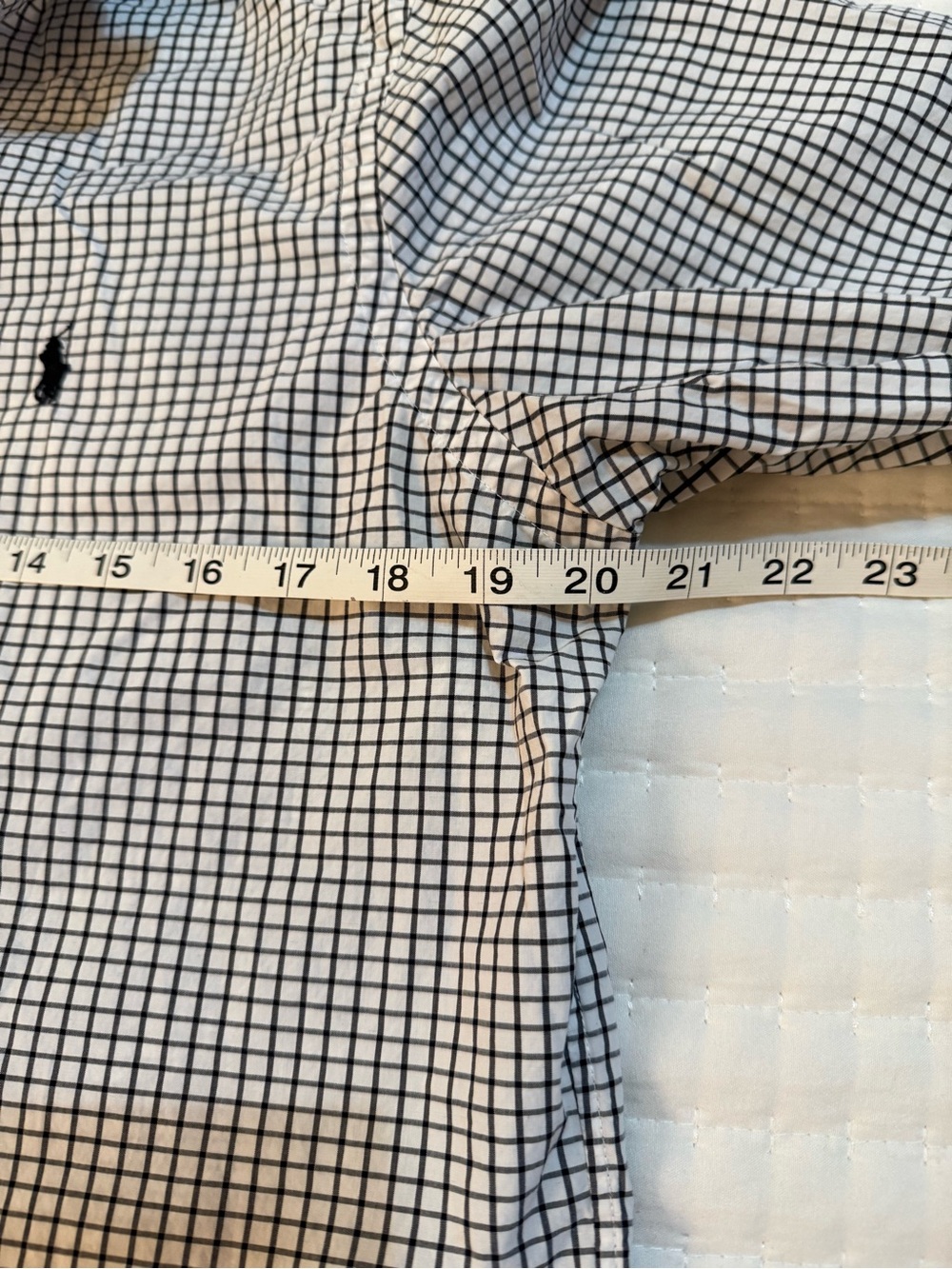 Upcycled Ralph Lauren Black & White Windowpane Cotton Button-Down Shirt - Picture 5 of 9